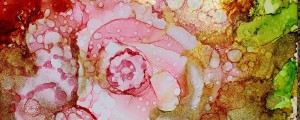 Alcohol ink rose painting